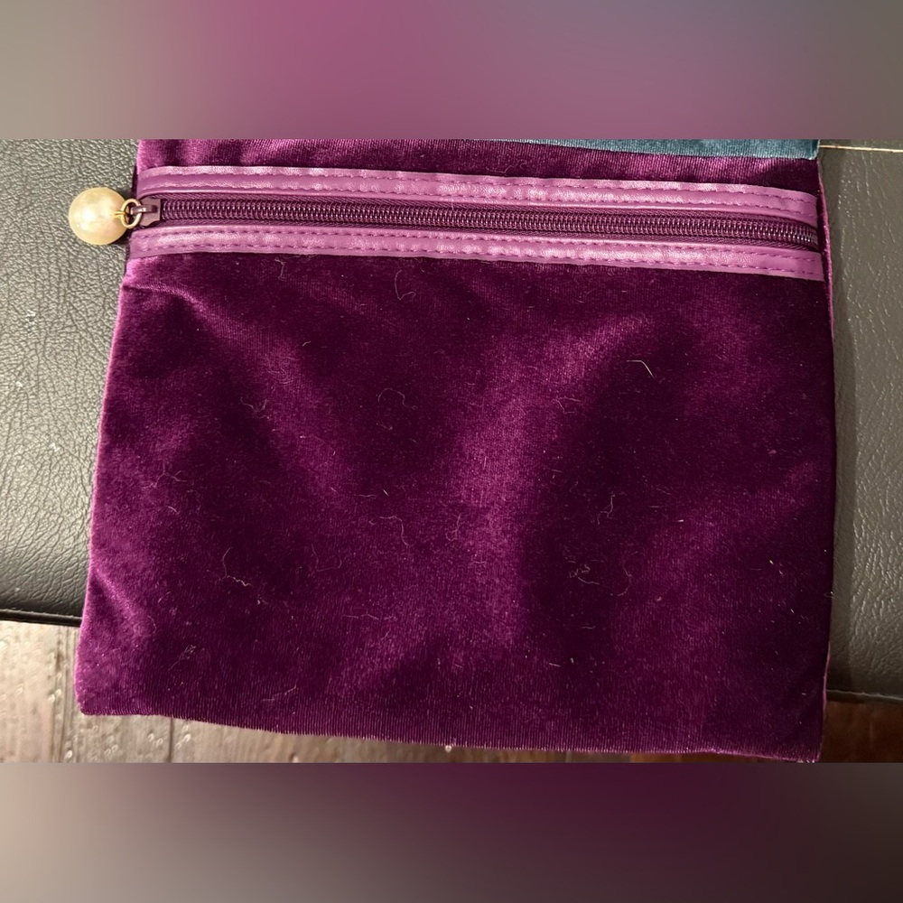 Luxurious Purple & Blue-Velvet Cosmetic Bags with Zipper closure